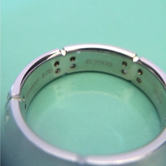 Tiffany 18k white gold Diamond Wedding or Anniversary Band 6 1/2 - Picture 6 of 8